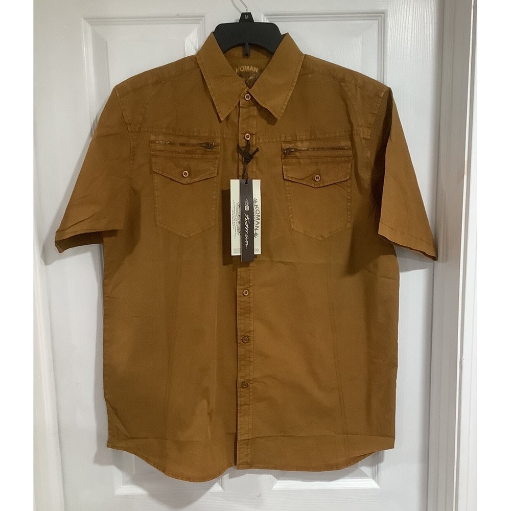 Vintage Koman Sport Shirt Size L Men Button Up Short Sleeve